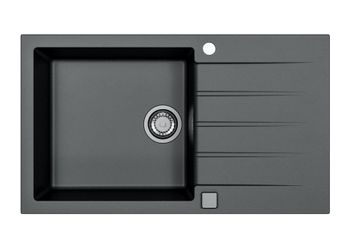 Мойка для кухни ALVEUS GRANITAL CADIT 40 CARBON - G91 860 X 500 1X в комплекте с сифоном 1132823, — фото 1, Кухонные мойки