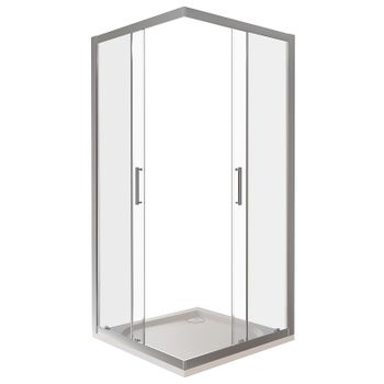 Душевой уголок Good Door Latte CR-80-C-WE 80x80 профиль Белый стекло прозрачное — фото 3, Квадратные душевые уголки