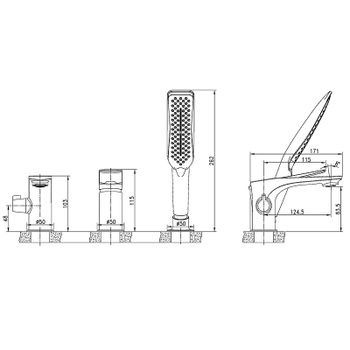 Смеситель на борт ванны Lemark Allegro LM5945CW Хром Белый — фото 2, Смесители на борт ванны