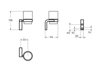 Стакан CEZARES ULTIMA CZR-F-8930 — фото 2, Аксессуары для раковины