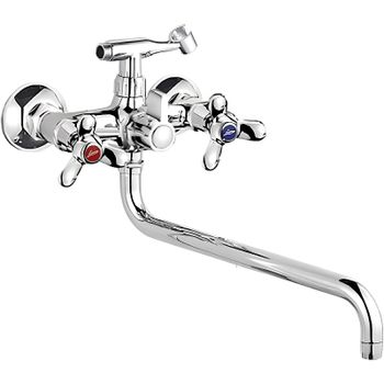 Смеситель для ванны Ledeme H12 2712L универсальный Хром — фото 1, Смеситель для ванны