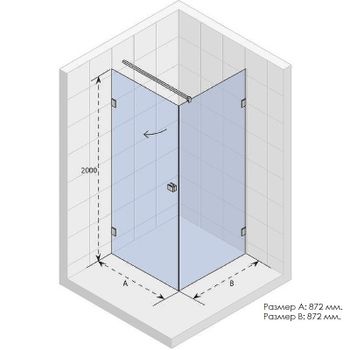 Душевой уголок Riho SZ Scandic NXT X201 87х87 L G001039120 (GX02032C1) профиль Хром стекло прозрачно — фото 2, Прямоугольные душевые уголки