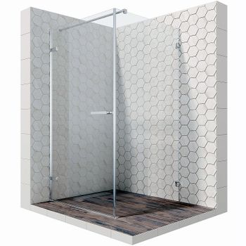 Душевой уголок Ambassador Abner 100х100 10011102L профиль Хром стекло прозрачное — фото 1, Квадратные душевые уголки