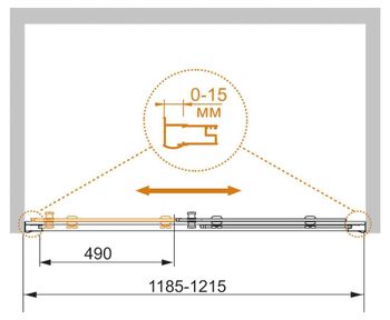 Душевая дверь CEZARES PRATICO-BF-1-120-C-Cr — фото 2, Душевые двери в нишу