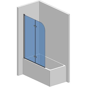 Шторка на ванну AQUAme 120 AQM2852B профиль Хром стекло прозрачное — фото 5, Шторки для ванной распашные