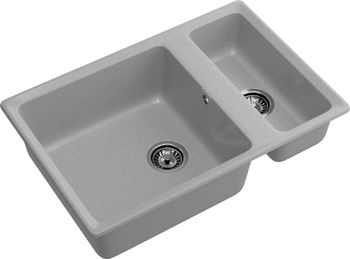 GRANFEST Мойка LEVEL 760K 1,5-чаши 760*500 серый арт.GF- — фото 1, Кухонные мойки