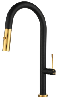 Rivelato Смеситель для кухни Asti U-обр. с выдвижной лейкой D-35мм antracite oro арт. — фото 1, Смесители для кухни
