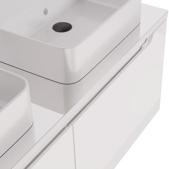 Тумба W, 125 см, подвесная, для умывальника "Гармония" 125 см или стеклянной столешницы W, 2 ящика,  — фото 6, Тумбы под раковину