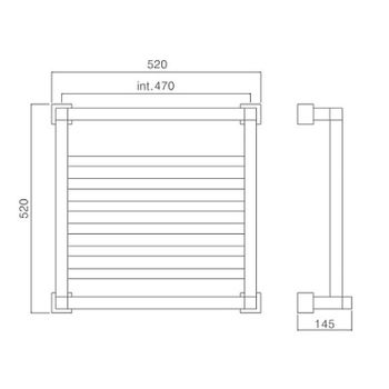 Водяной полотенцесушитель Margaroli Quadri 7105206MBN Черный матовый — фото 2, Водяные полотенцесушители