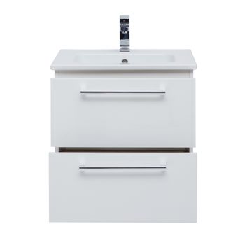 Тумба GIO, 60 см, подвесная, 2 ящика, белый глянец — фото 3, Тумбы под раковину