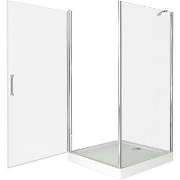 Душевой уголок Good Door Pandora CR-80-C-CH 80х80 профиль Хром стекло прозрачное — фото 4, Квадратные душевые уголки