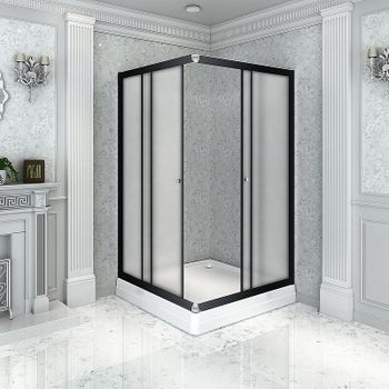 Душевой уголок Radomir Дрим 100x90 R 1-03-6-2-0-1211 профиль Черный стекло матовое — фото 3, Прямоугольные душевые уголки