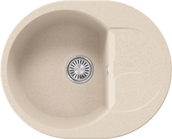 Кухонная мойка Polygran ATOL-620 (№327 Кремовый) — фото 1, Кухонные мойки