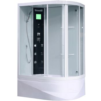 Душевая кабина Orans 130x90 L 86155l0 с гидромассажем профиль Белый задние стенки Белые — фото 1, Душевые кабины