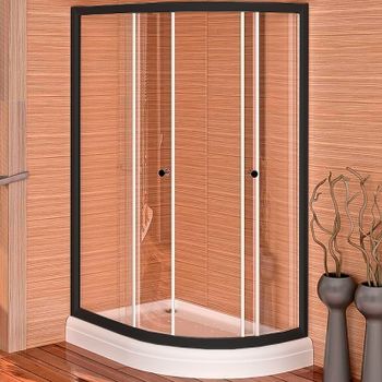 Душевой уголок Radomir Соул 4 120x90 L 1-03-6-1-0-0100 профиль Белый стекло прозрачное — фото 1, Асимметричные душевые уголки