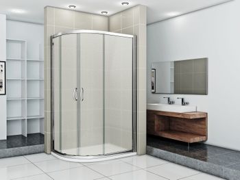 Душевой уголок Good Door Infinity R-120-G-CH 120x80 профиль Хром стекло Грейп — фото 2, Асимметричные душевые уголки