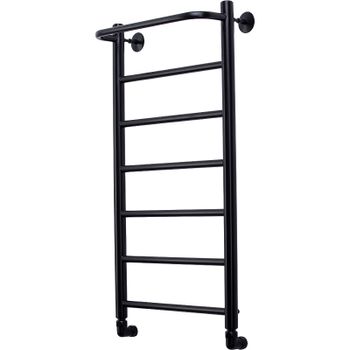 Водяной полотенцесушитель Comfysan Capri W-7 80x40 012786 с полкой Черный матовый — фото 1, Водяные полотенцесушители