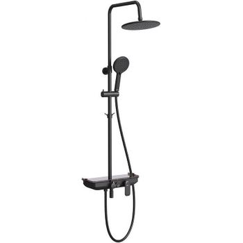 Душевая система Lemark Tropic LM7012BL Черная матовая — фото 1, Душевые стойки