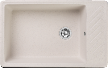 GRANFEST Мойка QUARZ 51 1-чаша+крыло 760*480мм белый арт.GF-ZL- — фото 1, Кухонные мойки