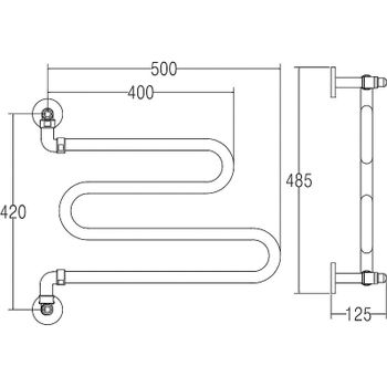Водяной полотенцесушитель Margaroli Vento 406GO Золото — фото 2, Водяные полотенцесушители