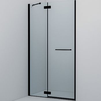 Душевая дверь Iddis Slide 110 SLI6BH1i69 профиль Черный стекло прозрачное — фото 2, Распашные душевые двери