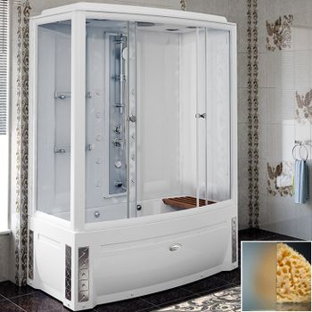 Душевой бокс Radomir Элис 2 168x85 R 1-04-1-2-5-0961 с баней профиль Белый стекло матовое — фото 1, Душевые боксы