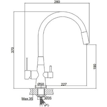 Смеситель для кухни Haiba HB76859-7 Черный матовый — фото 2, Смесители для кухни