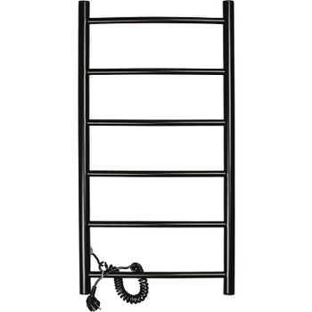 Электрический полотенцесушитель Domoterm Аврора DMT 109-6 40x80 EKL Черный матовый — фото 1, Электрические полотенцесушители