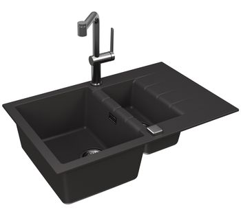 Мойка для кухни ALVEUS GRANITAL CADIT 70 CARBON - G91 790 X 500 в компл с 1132822, — фото 2, Кухонные мойки