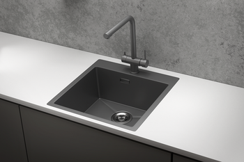 Granula-5151, ГРАФИТ МАТОВЫЙ, стальная кухонная мойка — фото 2, Кухонные мойки