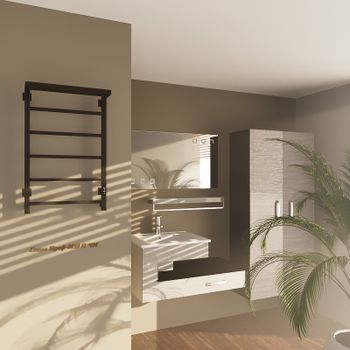 Электрический полотенцесушитель Altasan СкалаПроф 80х50 СкалаПроф8050ПЧМ с полкой Черный муар — фото 5, Электрические полотенцесушители