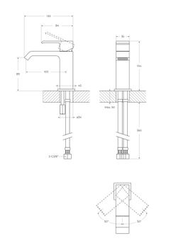 Смеситель на раковину CEZARES PORTA-LS1-NOP — фото 5, Смесители для раковины