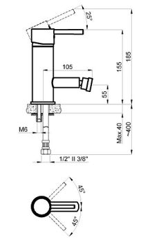 Смеситель для биде Azario Tasco AZ-15166601 Хром — фото 2, Смесители для биде