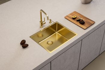Мойка для кухни KOMBINO 50 MONARCH BRONZE SAT-90 542X442X195 F/S в компл. с выпуском без сифона, — фото 2, Кухонные мойки