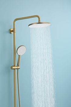 Душевая система Raglo R20.26.03 с термостатом Золото матовое — фото 12, Душевые стойки