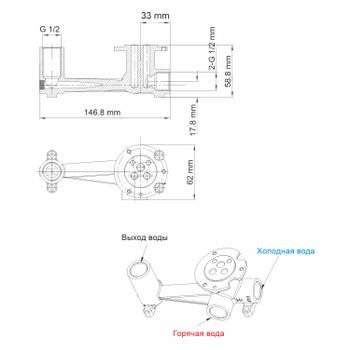 Wiese 8430 Встраиваемый смеситель для раковины — фото 4, Смесители для раковины