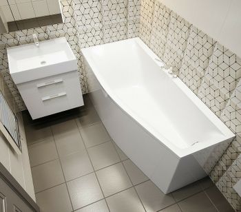Ванна из искусственного камня Astra Form Скат 170х75 L 01010014 без гидромассажа — фото 2, Ванны из искусственного камня