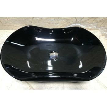 Раковина CeramaLux 67 9175AB Черная — фото 1, Раковины накладные