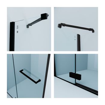 Душевая дверь Iddis Slide 110 SLI6BH1i69 профиль Черный стекло прозрачное — фото 4, Распашные душевые двери