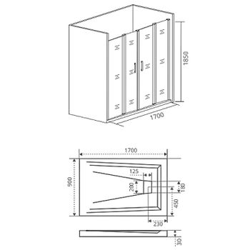 Душевая дверь Good Door Infinity WTW-TD-170-C-CH 170 профиль Хром стекло прозрачное — фото 3, Раздвижные душевые двери