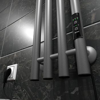 Электрический полотенцесушитель Маргроид Inaro 1200x210 Inaro-12018-1049-7024R правый Графитовый сер — фото 4, Электрические полотенцесушители