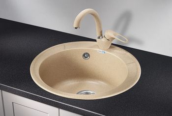 Granula-4802, БЕЖЕВЫЙ, кухонная мойка, СтандАРТ кварц — фото 2, Кухонные мойки