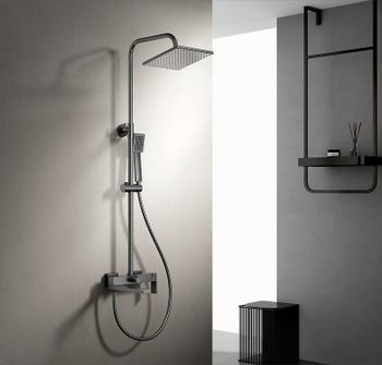 Душевая система Belz B613-3 B24613-3 Вороненая сталь — фото 2, Душевые стойки