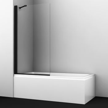 Berkel 48P01-80 BLACK Fixed Стеклянная шторка на ванну — фото 1, Шторки для ванной распашные