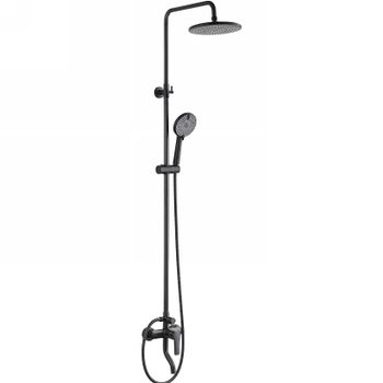 Душевая система Bond Circle B04-9188 Черная матовая — фото 1, Верхние души