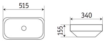 Раковина CeramaLux 50 E408D Белая глянцевая — фото 2, Раковины встраиваемые сверху