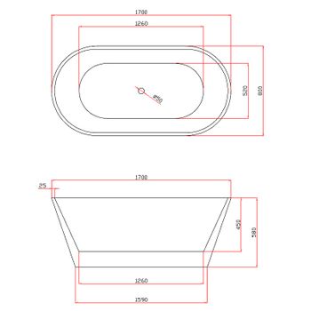 Акриловая ванна Azario Bristol 170х80 BRI17080 без гидромассажа — фото 3, Акриловые ванны