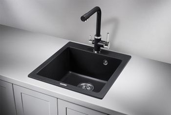 Granula-4651, ЧЁРНЫЙ, кухонная мойка, кварц — фото 2, Кухонные мойки