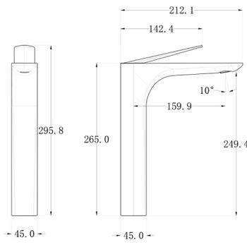 Смеситель для раковины Bronze de Luxe Icon 2041CB Черный матовый — фото 4, Смесители для раковины