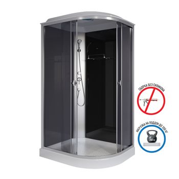 Душевая кабина Niagara Eco E120/80/13L/TN (120х80х215) низкий поддон(13см),стекло тонированное,3 мес — фото 2, Душевые кабины